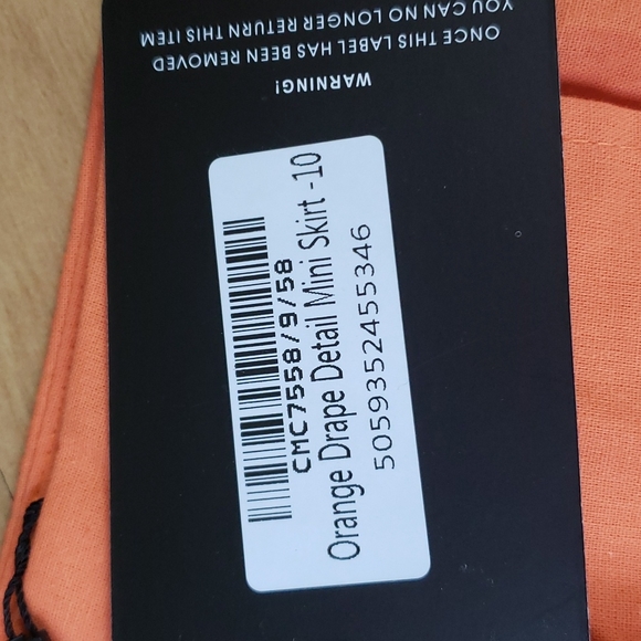 NWT Pretty Little Thing orange drape mini skirt - Picture 4 of 7